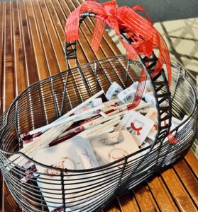 basket with cards